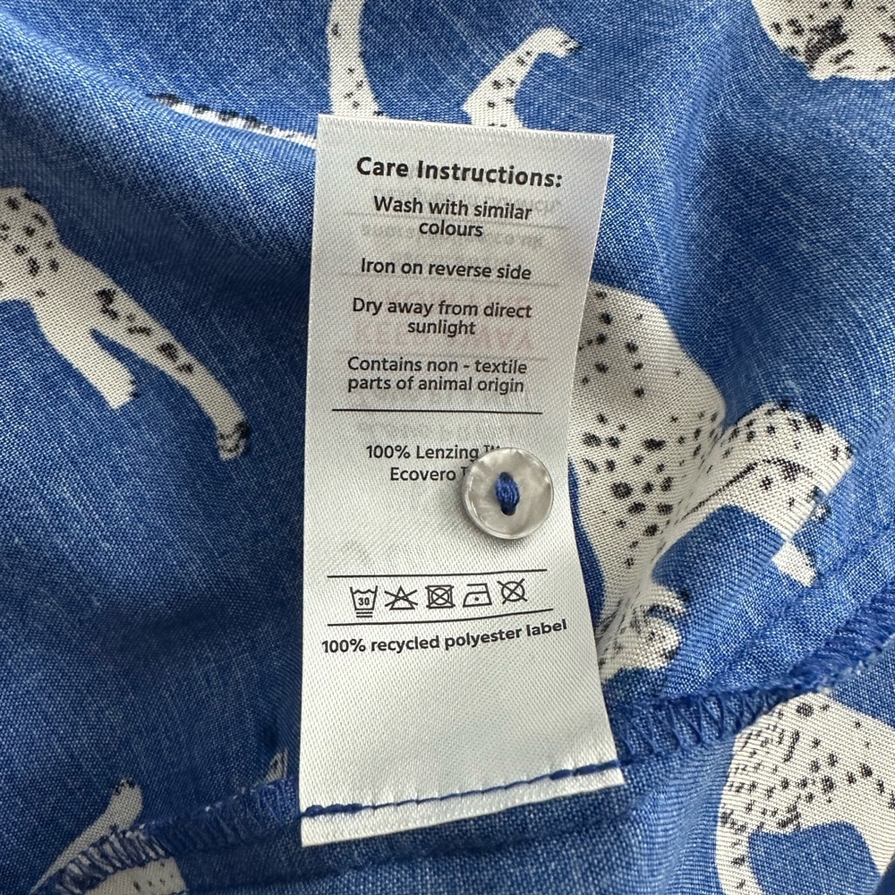 ANORAK Blue Midi Dress with White Leopard Print - Picture 7 of 7